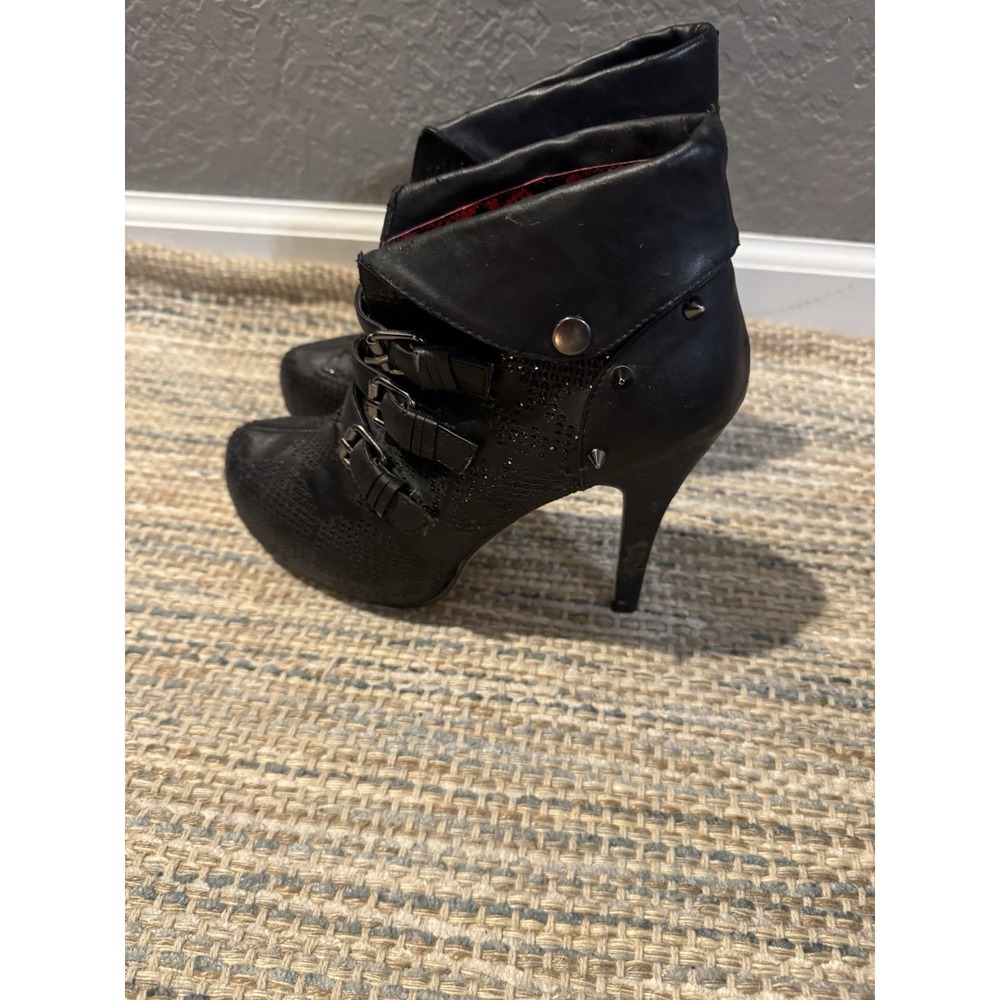 Iron Fist New Rider Platform Booties Rhinestones Size 8 - Picture 2 of 4